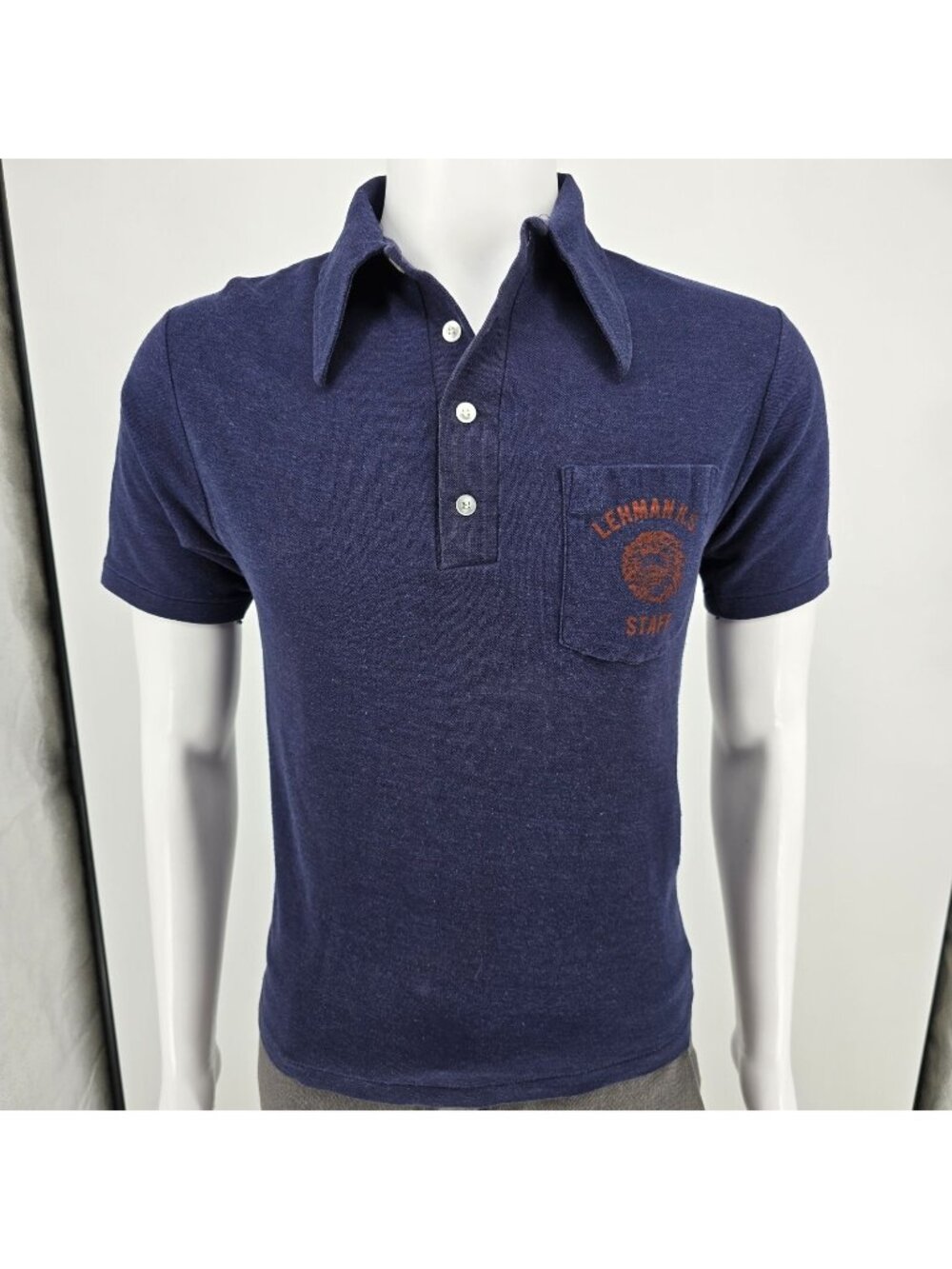 Vintage 1970s Bronx, NY Herbert H. Lehman High School Staff Polo Shirt (Small)